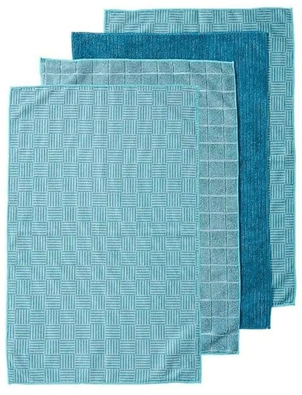 Πετσέτες Κουζίνας Benson (Σετ 4Τμχ) 33409 43x68cm Light Blue Ladelle Πολυέστερ