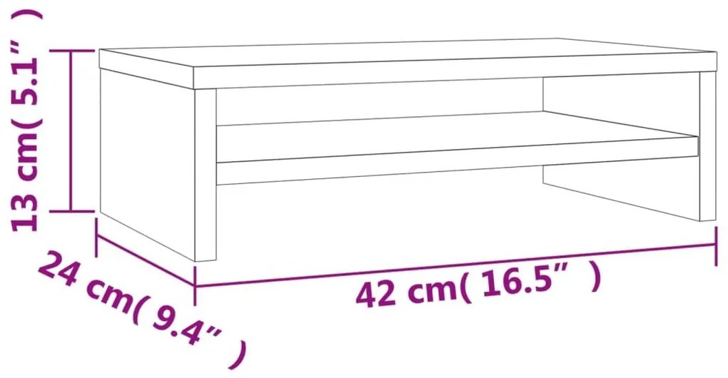 Βάση Οθόνης Χρώμα Sonoma Δρυς 42 x 24 x 13 εκ. από Επεξ. Ξύλο - Καφέ