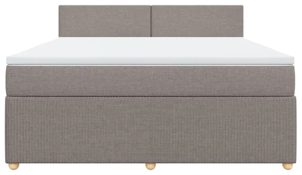 Κρεβάτι Boxspring με Στρώμα Taupe 180x200 εκ. Υφασμάτινο - Μπεζ-Γκρι