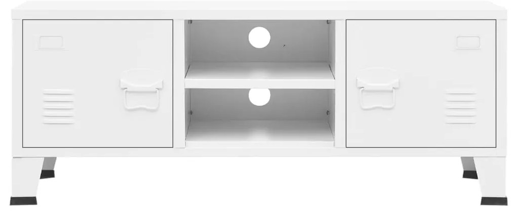 vidaXL Έπιπλο Τηλεόρασης Βιομηχανικό Λευκό 105 x 35 x 42 εκ. Μεταλλικό