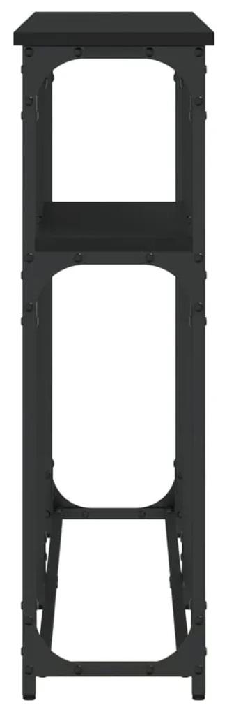 vidaXL Τραπέζι Κονσόλα Μαύρο 145 x 22,5 x 75 εκ. από Επεξεργ. Ξύλο