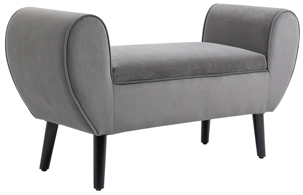 HOMCOM Πάγκος με αποθηκευτικό χώρο και μπράτσα, σκαμπό-κουτί για διάδρομο, υπνοδωμάτιο, σαλόνι, 118 x 42 x 66 εκ., σκούρο γκρι