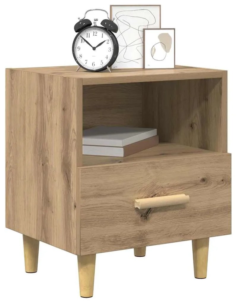 vidaXL Κομοδίνο με συρτάρι 2 pcs artisan δρυς 40 x 35 x 47.5 εκ
