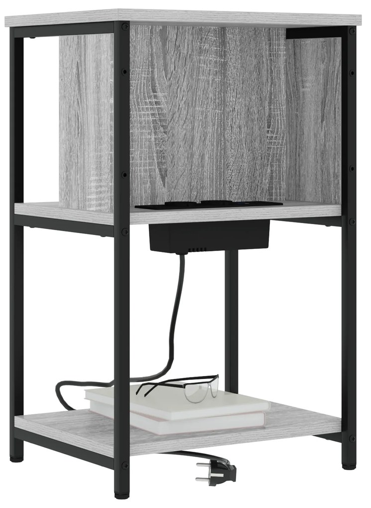 vidaXL Κομοδίνο Γκρι sonoma 38 x 31 x 61 εκ Επεξεργασμένο ξύλο