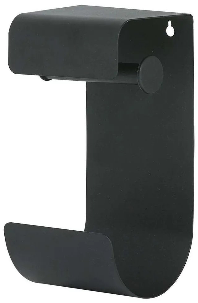 Χαρτοθήκη Επιτοίχια Brix 11,6x12,5x25,5cm Black Sealskin Μέταλλο