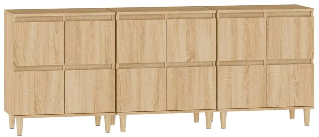 vidaXL Ντουλάπια 3 τεμ. Sonoma Δρυς 60x35x70 εκ. Επεξεργασμένο Ξύλο