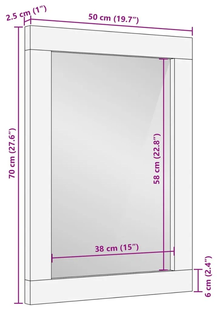 ΚΑΘΡΕΦΤΗΣ ΜΠΑΝΙΟΥ 50X70 ΕΚ. ΑΠΟ ΜΑΣΙΦ ΞΥΛΟ ΑΚΑΚΙΑΣ/ΓΥΑΛΙ 377590