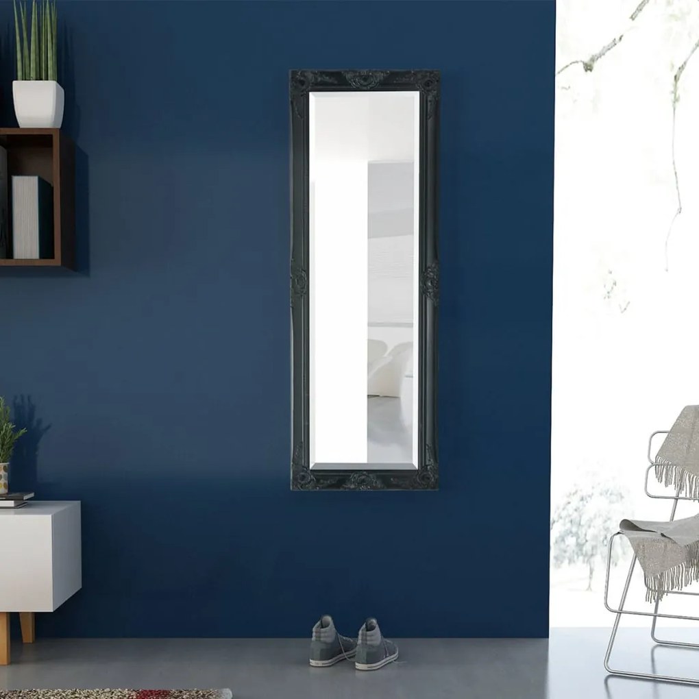 vidaXL Καθρέφτης Τοίχου με Μπαρόκ Στιλ Μαύρος 140 x 50 εκ.