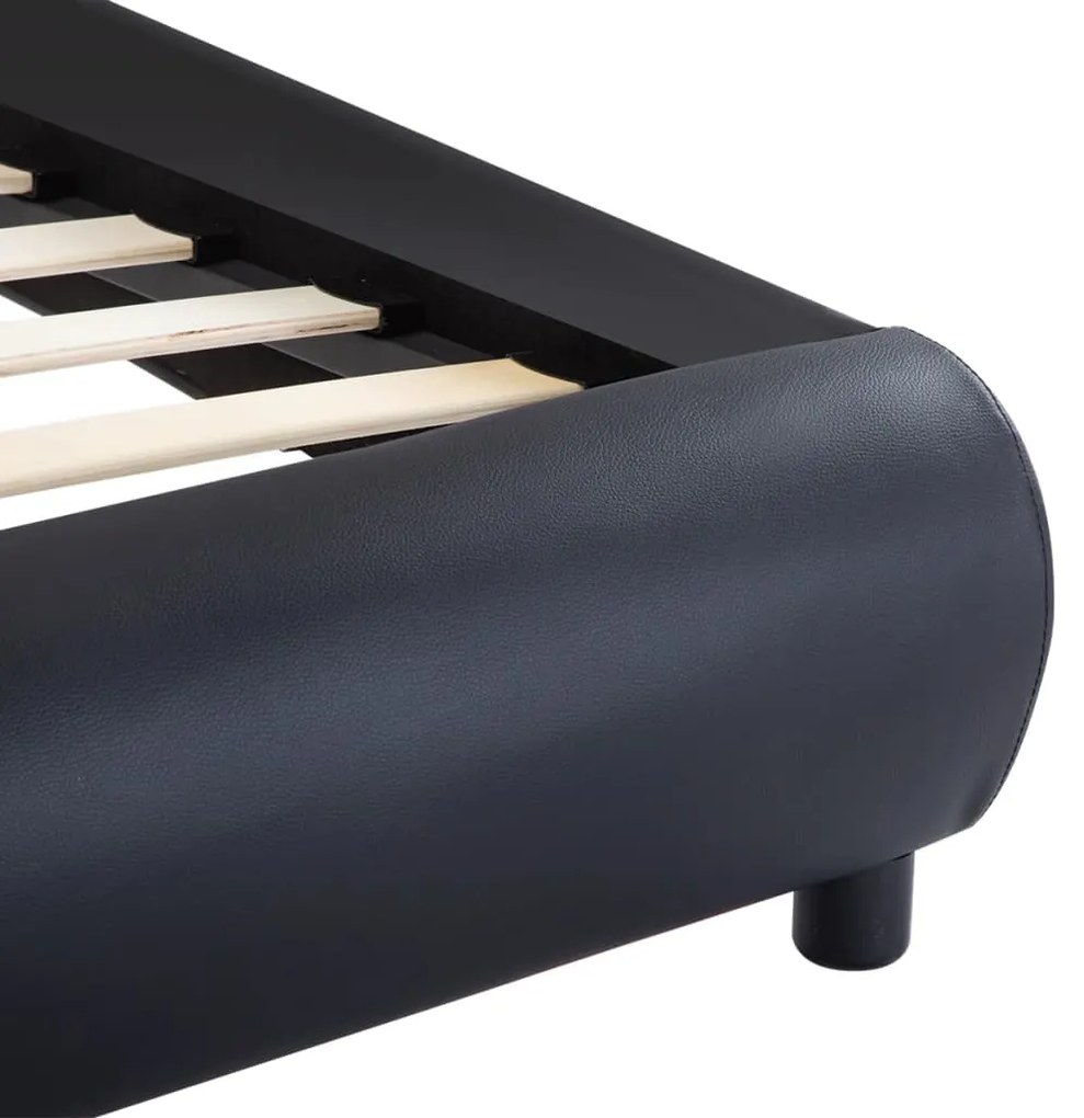 vidaXL Πλαίσιο Κρεβατιού με LED Μαύρο 180x200 εκ. από Συνθετικό Δέρμα