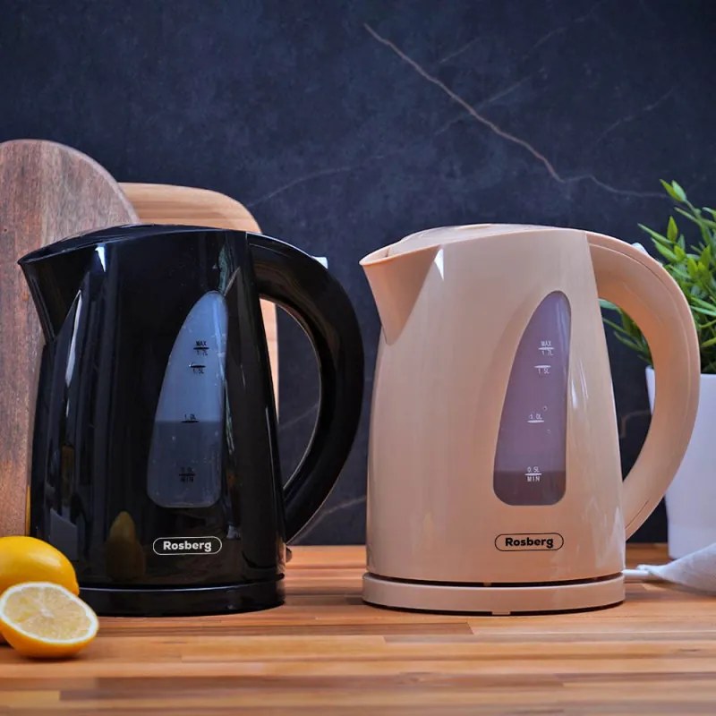 Ηλεκτρικός βραστήρας Oliver Voltz OV51230B, 2200W, 1,7 l, Φωτεινή ένδειξη, Ασύρματο, Μαύρο