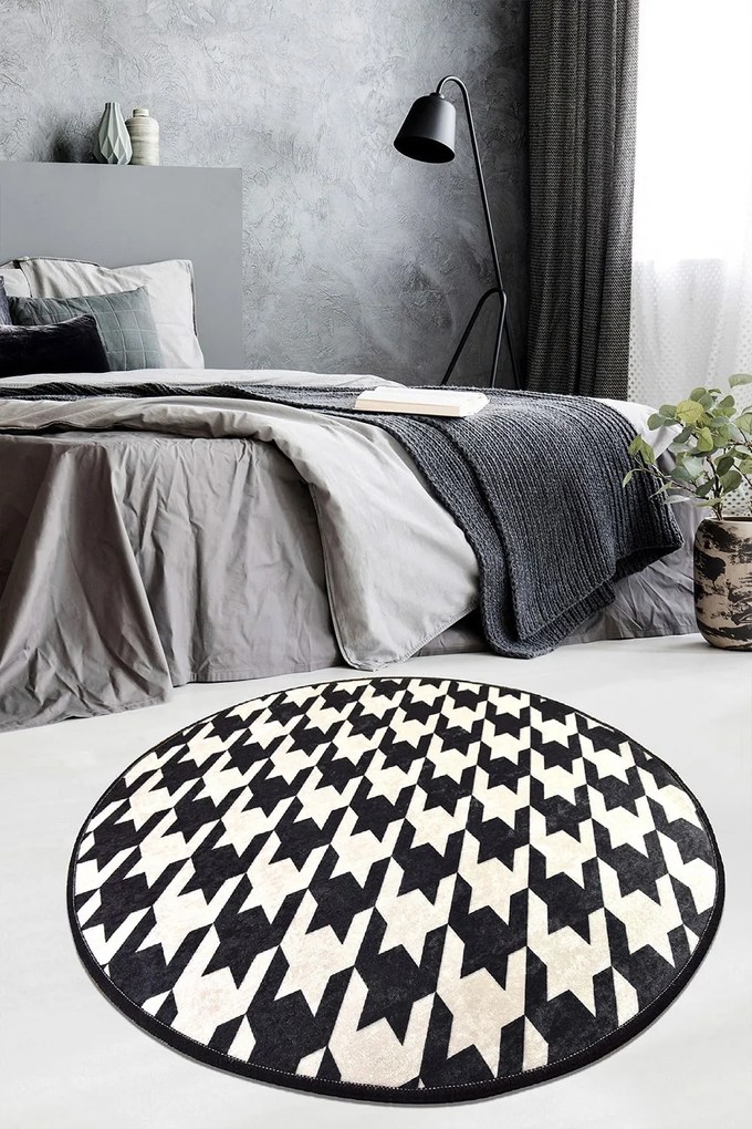 Χαλί Kazayagi 882CHL1132 Black-White Conceptum Hypnose 100X100cm Round