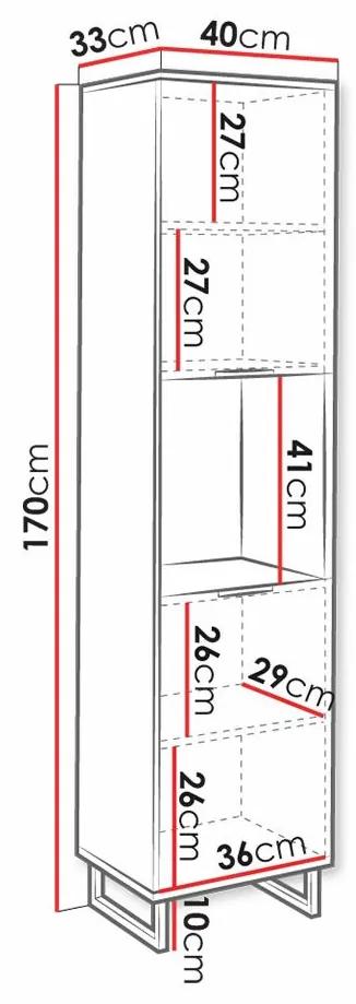 Βιβλιοθήκη Sarasota M104, Με πόρτες, Ινοσανίδες μέσης πυκνότητας, Πλαστικοποιημένη μοριοσανίδα, 170x40x33cm, 29 kg, Άσπρο | Epipla1.gr
