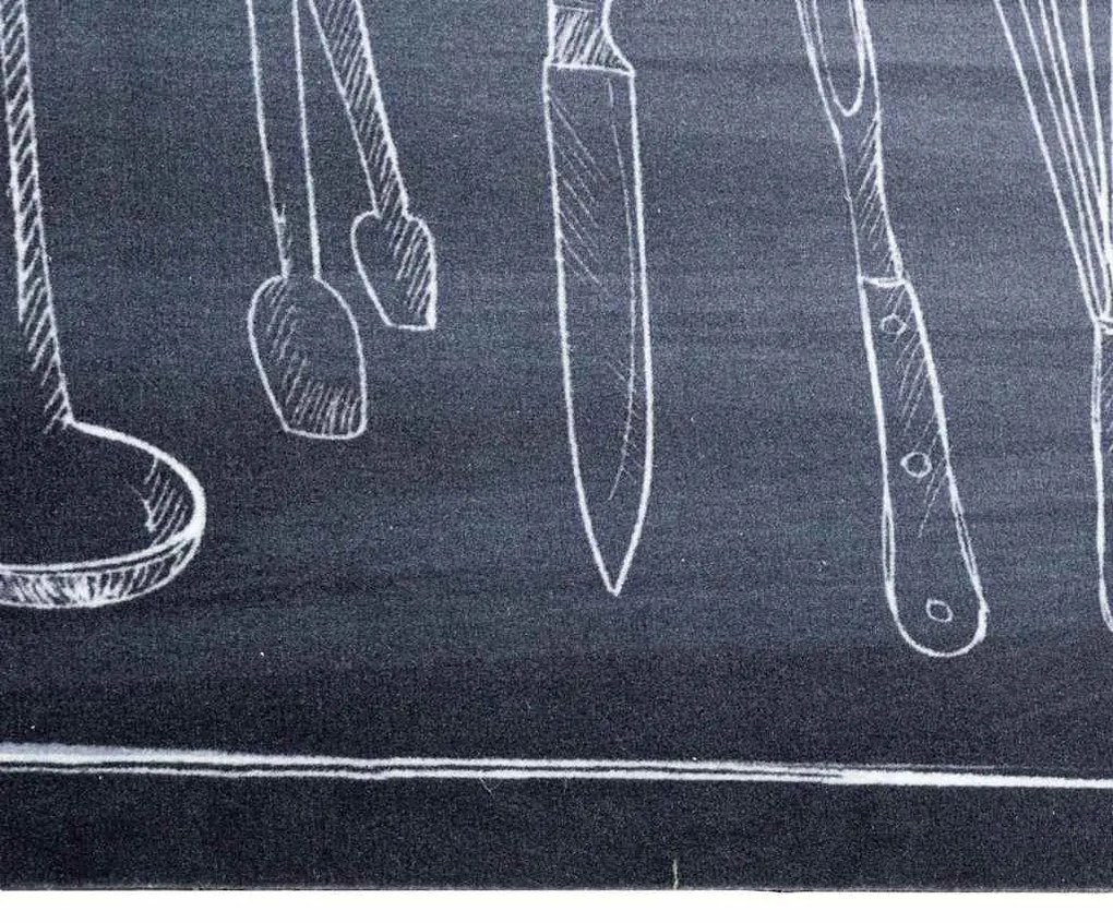 vidaXL Χαλί Κουζίνας Μαύρο 180 x 60 cm Βελούδο