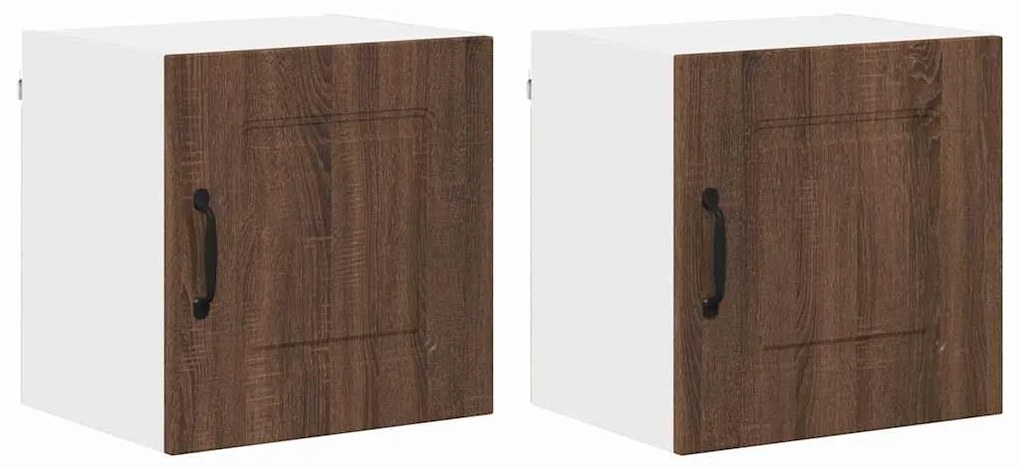 vidaXL Κρεμαστό ντουλάπι κουζίνας 2 pcs Καφέ δρυς 40 x 31 x 40 εκ.