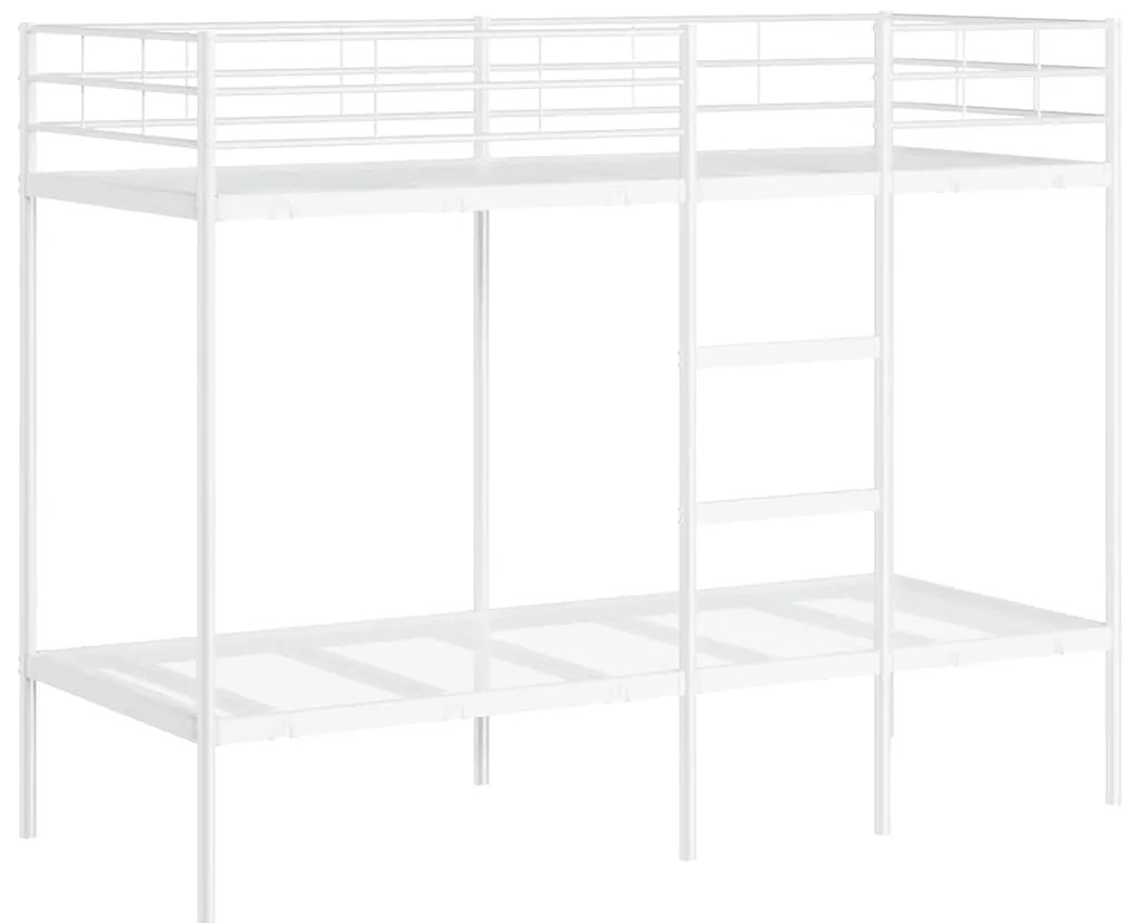vidaXL Κουκέτα χωρίς στρώμα Λευκό 80x200 cm Ατσάλι