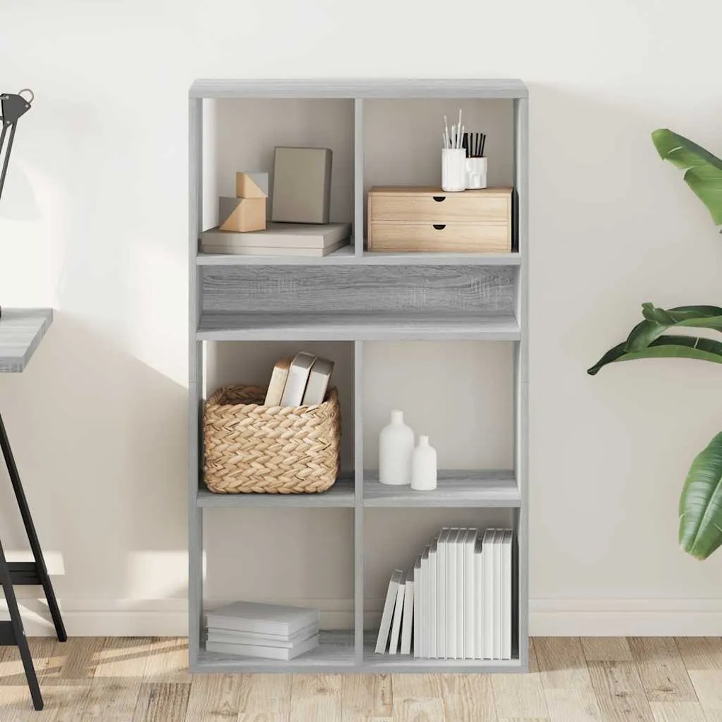 Βιβλιοθήκη Γκρι Sonoma 66x31x112 εκ. από Επεξεργασμένο Ξύλο - Γκρι sonoma