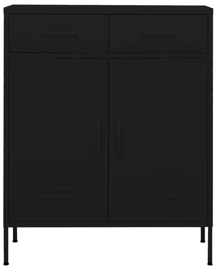 vidaXL Ντουλάπι Αποθήκευσης Μαύρο 80 x 35 x 101,5 εκ. από Ατσάλι