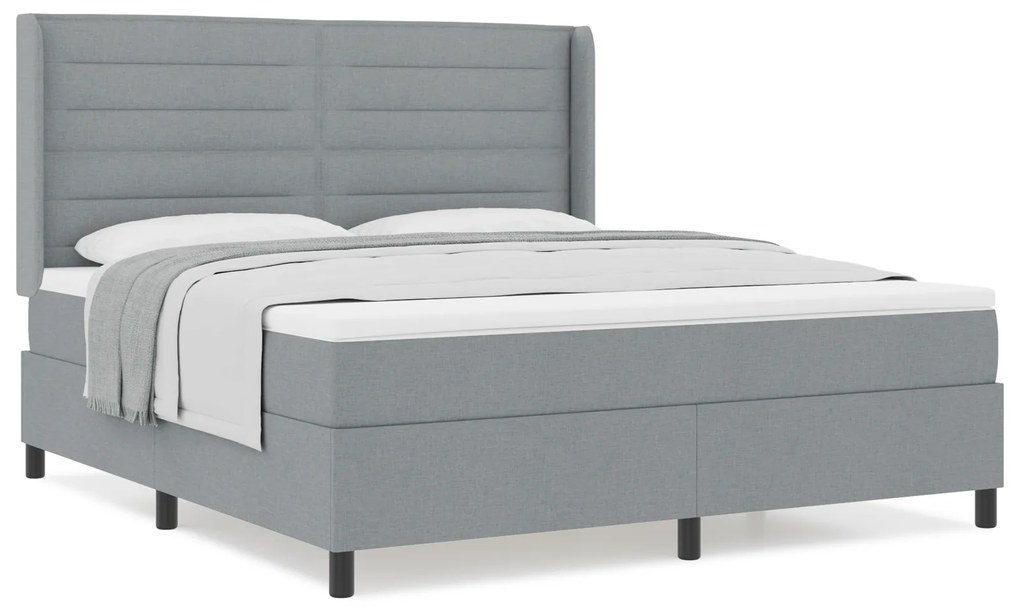vidaXL Βάση Κρεβατιού με Στρώμα Γκρι 180x200 cm Υφασμάτινη.