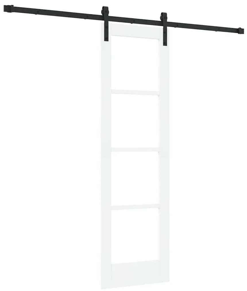 vidaXL Συρόμενη Πόρτα Λευκό 61 x 198.5 εκ. Ξύλο και μέταλλο