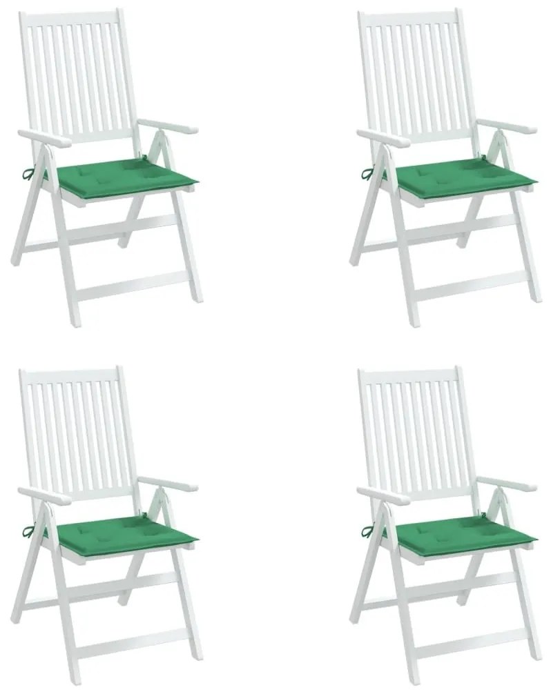 Μαξιλάρια Καρέκλας Κήπου 4 τεμ. Πράσινα 40x40x3 εκ. Υφασμάτινα - Πράσινο