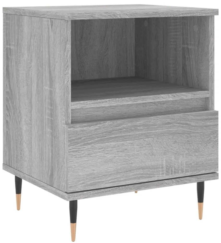 vidaXL Κομοδίνα 2 τεμ. Γκρι Sonoma 40 x 35 x 50 εκ. από Επεξεργ. Ξύλο