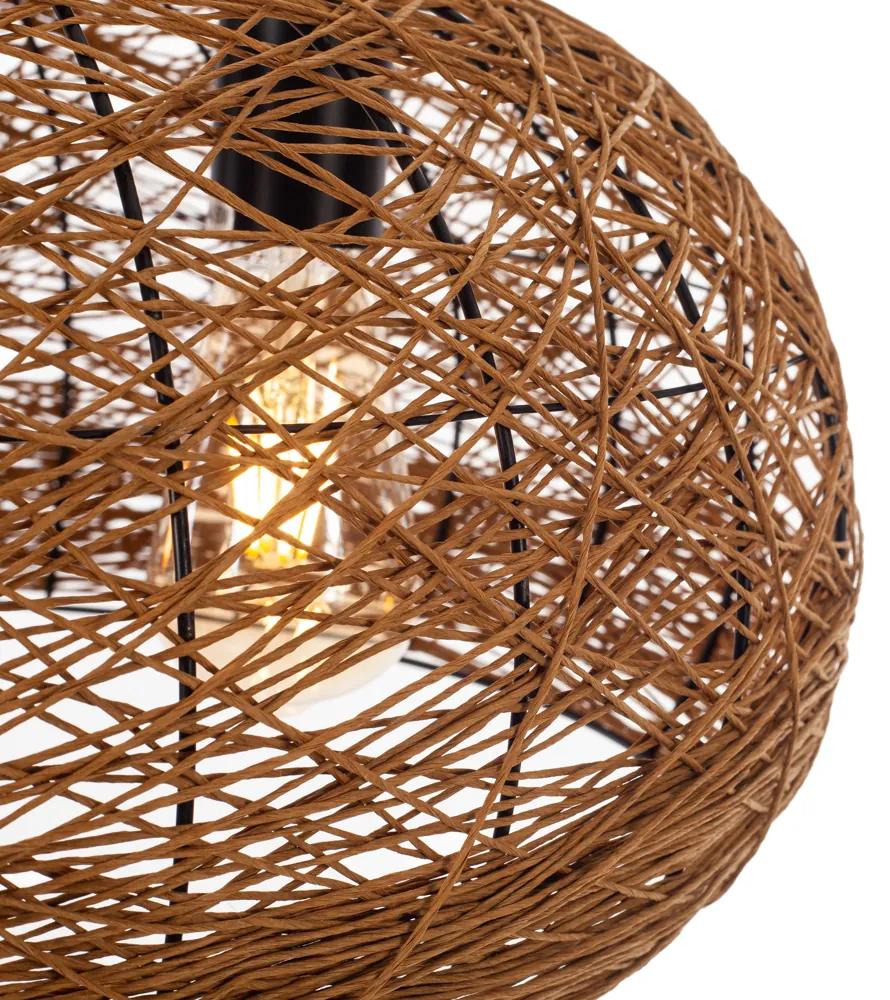 Artekko Bamboo Φωτιστικό Οροφής Μονόφωτο (Ε27) Φυσική Απόχρωση (50x50x23)cm