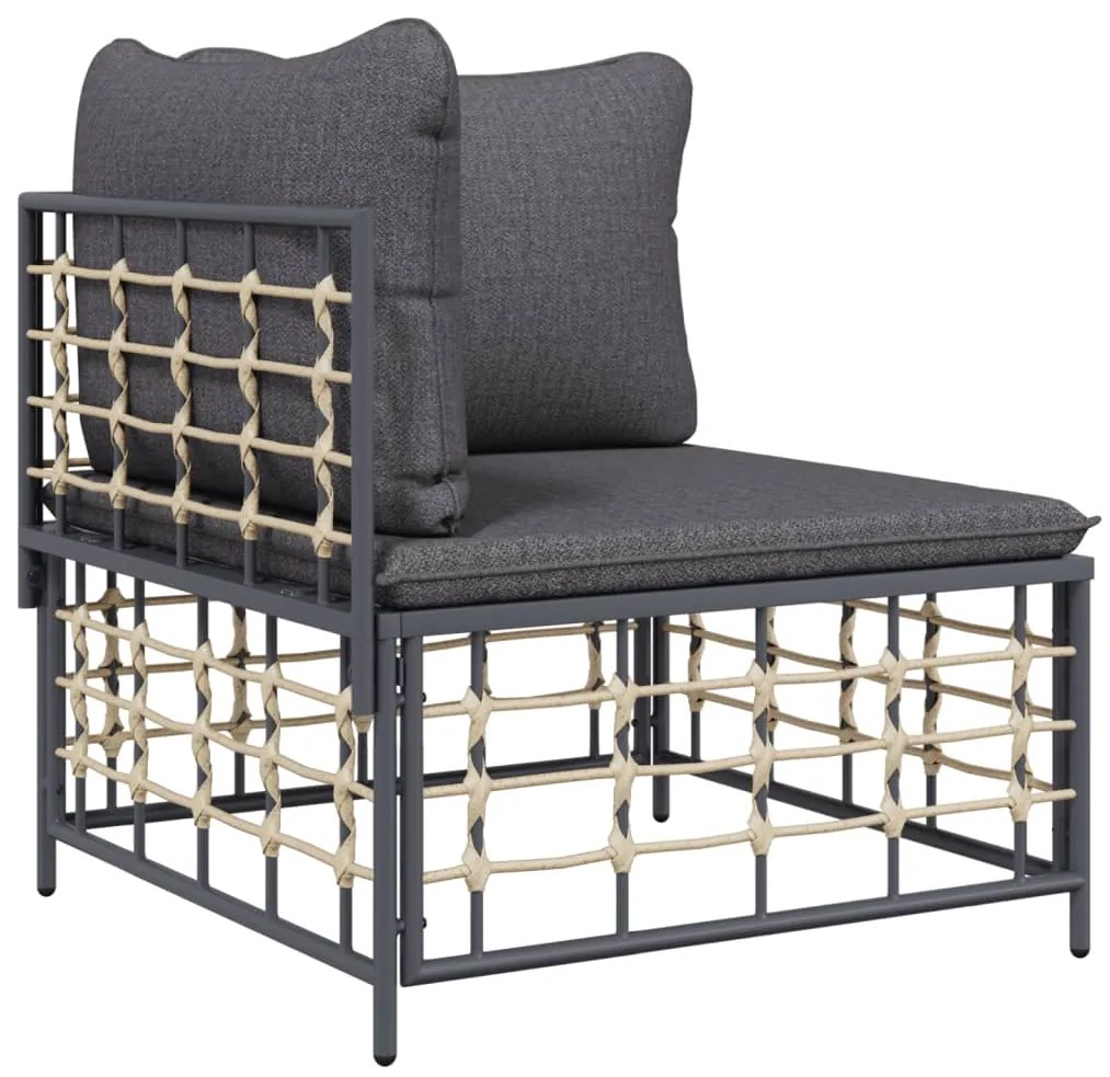 vidaXL Σαλόνι Κήπου Σετ 9 Τεμαχίων Ανθρακί Συνθετικό Ρατάν &amp; Μαξιλάρια