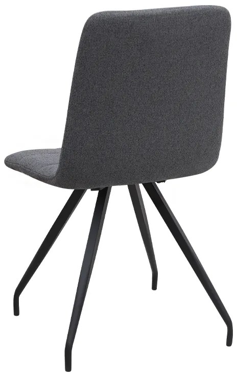 Καρέκλα τραπεζαρίας Bianca Megapap γκρι ύφασμα - μεταλλικό μαύρο πόδι 43x56x84εκ.