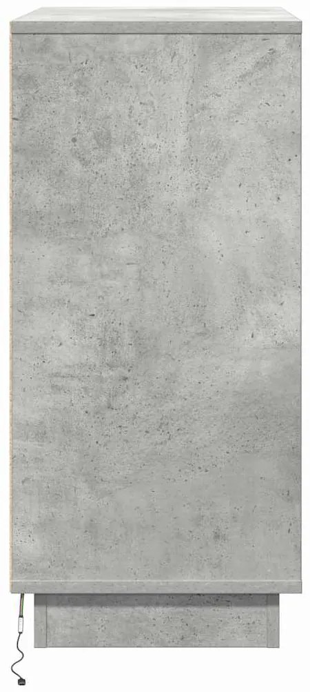 vidaXL Κομοδίνο Σκυρόδεμα Γκρι 71 x 34,5 x 75 εκ. Επεξεργασμένο ξύλο
