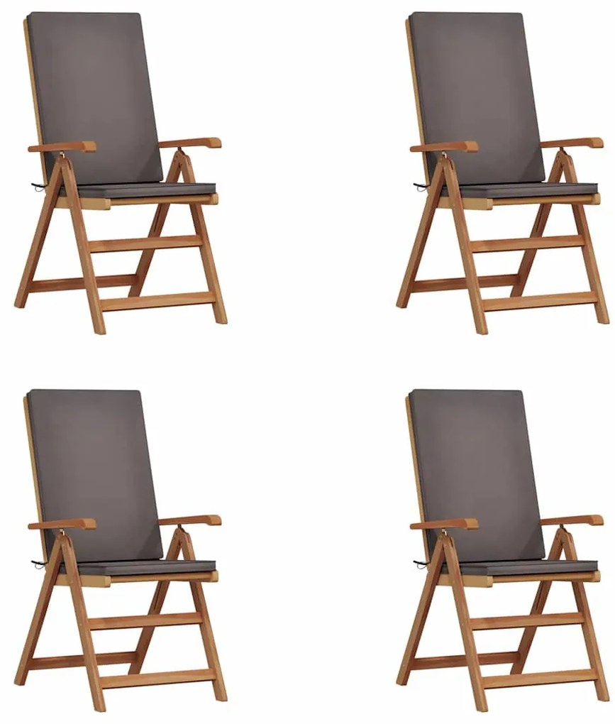 vidaXL Καρέκλα Κήπου 4 pcs Καφέ 57 x 71.5 x 104εκ Μασίφ ξύλο teak