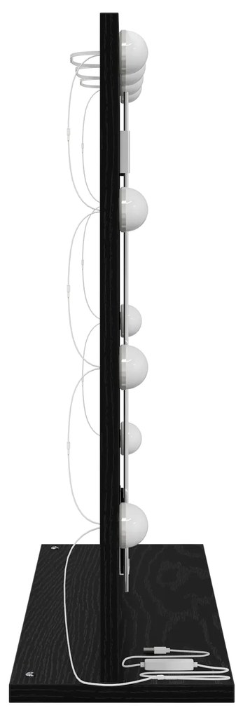 vidaXL Καθρέφτης Vanity με LED Φώτα Μαύρο Δρύς 60x55x18 εκ.