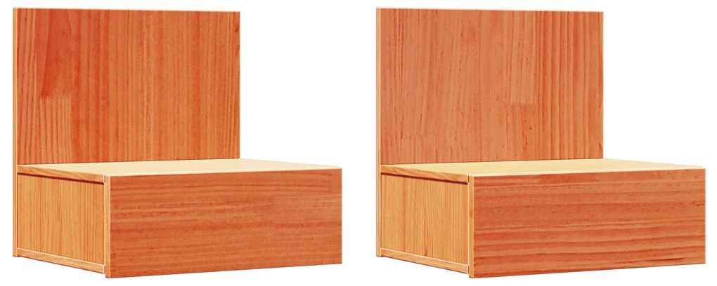 vidaXL Κομοδίνο 2 pcs Καφέ κεριού 42 x 32.5 x 40 εκ Μασίφ ξύλο πεύκου