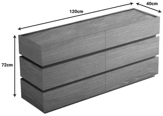 Συρταριέρα Sonlen pakoworld mdf σε oak απόχρωση 120x40x72εκ
