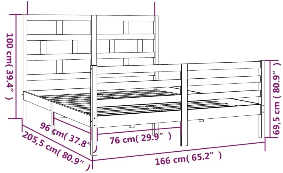 ΠΛΑΙΣΙΟ ΚΡΕΒΑΤΙΟΥ ΛΕΥΚΟ 160 X 200 ΕΚ. ΑΠΟ ΜΑΣΙΦ ΞΥΛΟ ΠΕΥΚΟΥ 3101294