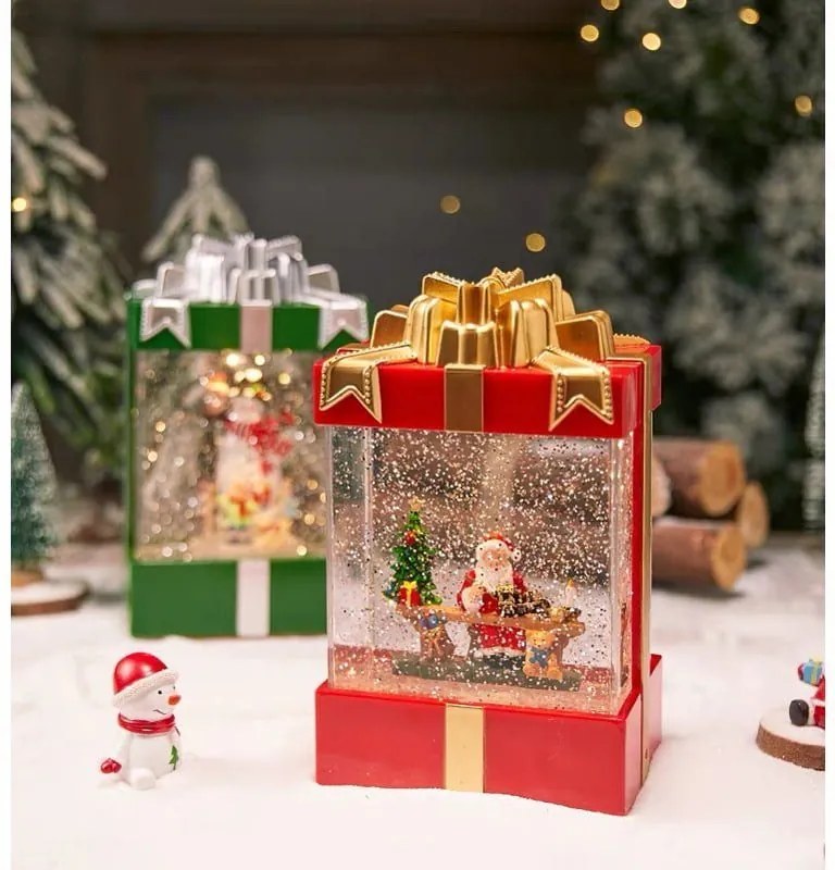 Χριστουγεννιάτικο Φωτιζόμενο Φαναράκι με Μουσική σε Διάφορα Σχέδια - Christmas Snow Globe Lantern with Music-127229-127229