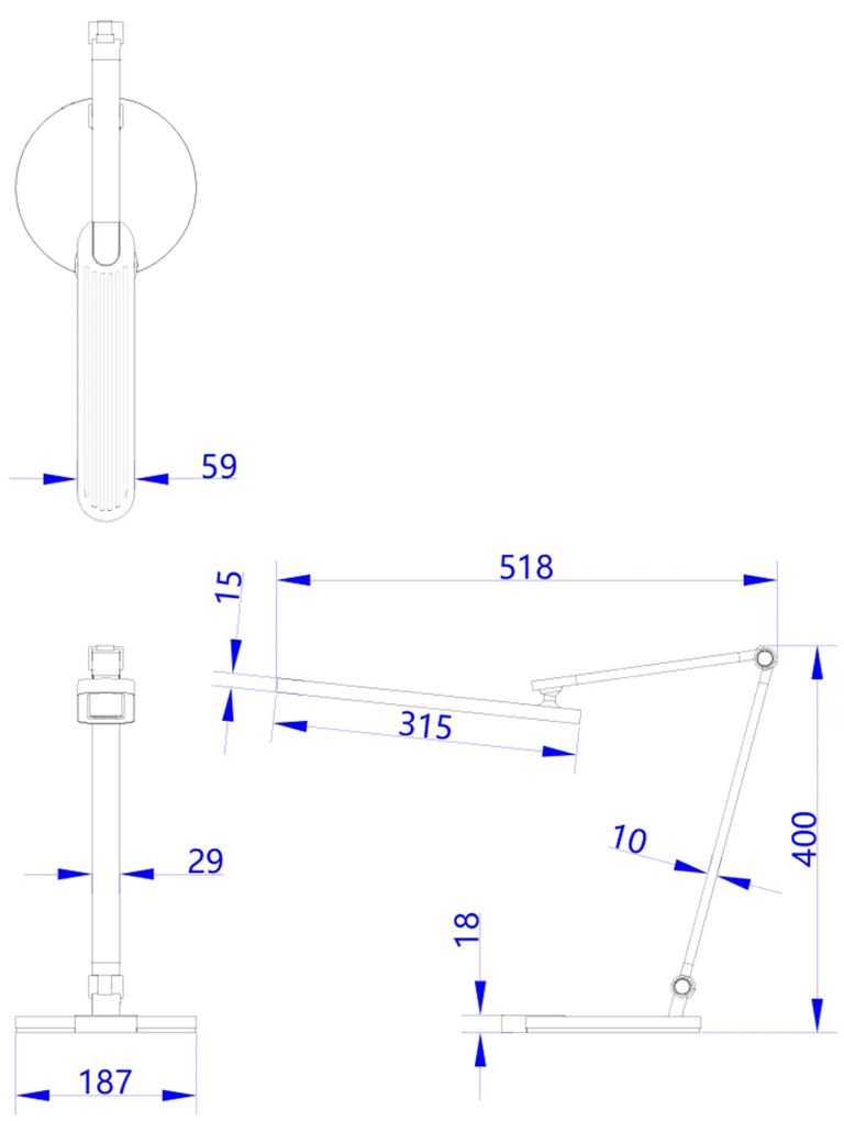 ΦΩΤΙΣΤΙΚΟ ΓΡΑΦΕΙΟΥ LED BLAIN PRO HM4454.07 ΓΚΡΙ ΒΑΣΗ ABS &amp; ΑΛΟΥΜΙΝΙΟ 51,8x40Υεκ. - 5124754 - HM4454.07