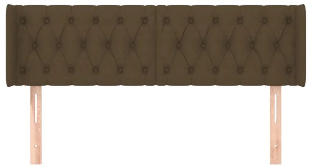 vidaXL Κεφαλάρι με Πτερύγια Σκούρο Καφέ 163x16x78/88 εκ. Υφασμάτινο