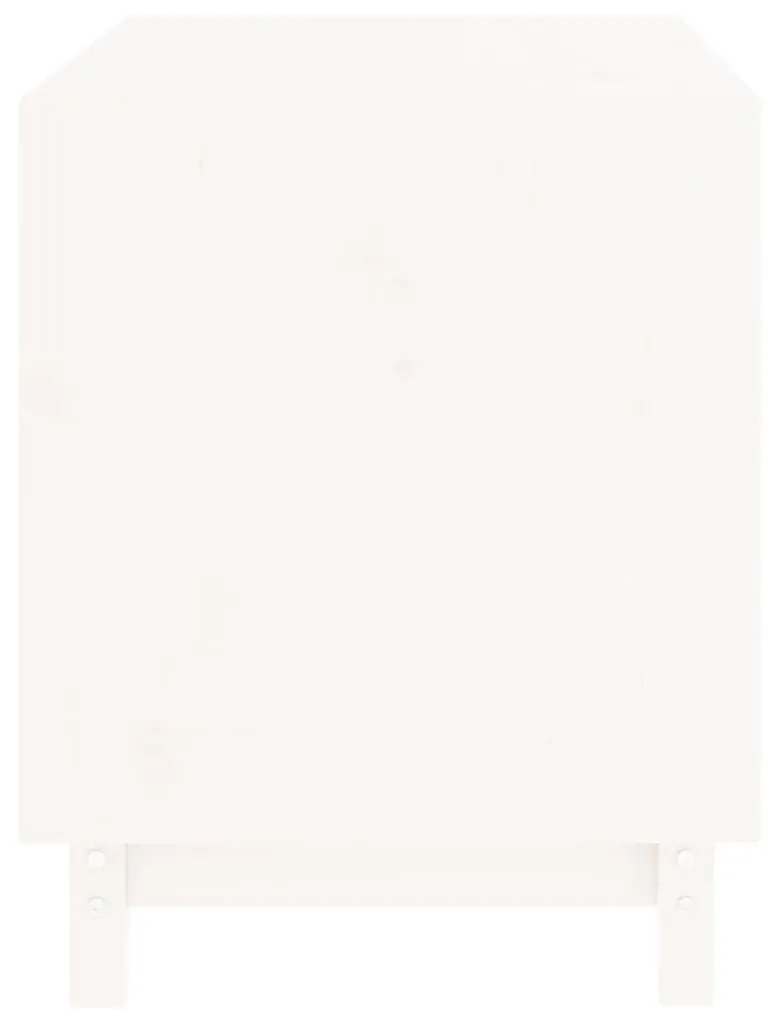 Σπιτάκι Σκύλου Λευκό 70 x 50 x 62 εκ. από Μασίφ Ξύλο Πεύκου - Λευκό
