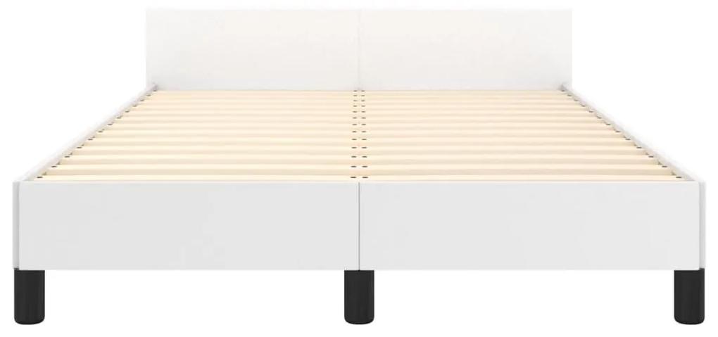 vidaXL Πλαίσιο Κρεβατιού με Κεφαλάρι Λευκό 120 x 190 εκ. Συνθ. Δέρμα