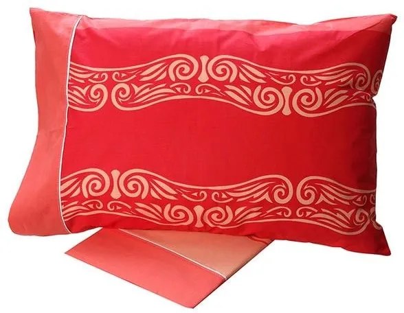 Σετ Σεντόνια Cotton Feelings εμπριμέ 2017 Red Μονό (160x260)