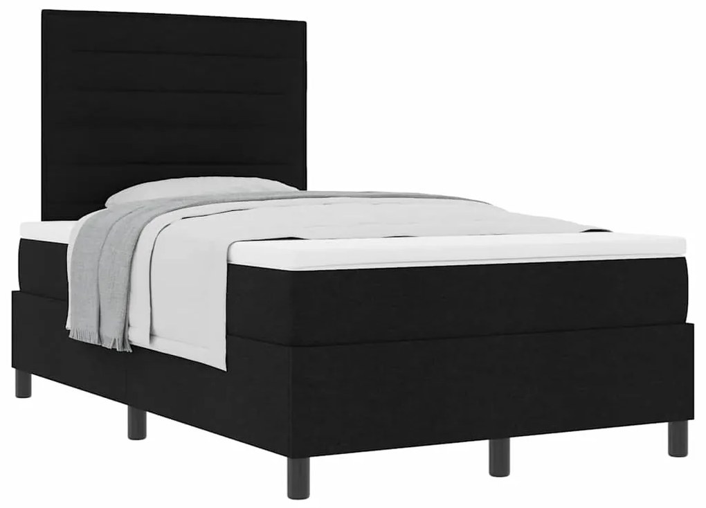 vidaXL Κρεβάτι με ελατήρια με στρώμα Μαύρο 120 x 190 cm ύφασμα