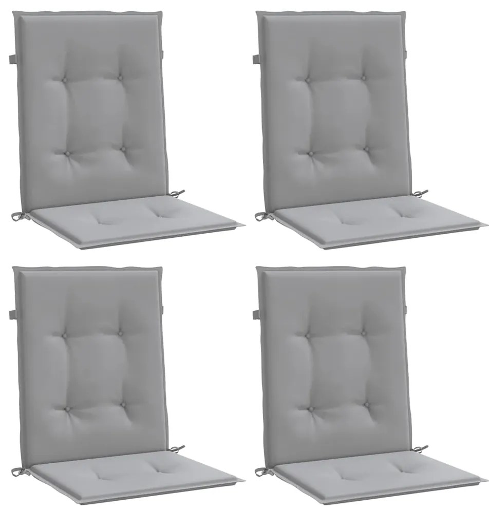 vidaXL Μαξιλάρια Καρέκλας Κήπου Πλάτη 4 τεμ. Γκρι Ύφασμα Oxford