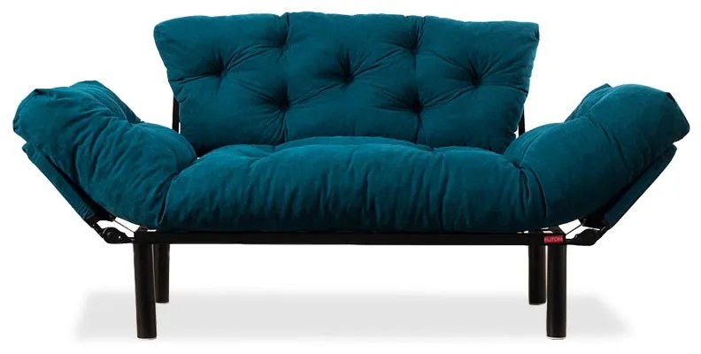 Καναπές κρεβάτι PWF-0018 pakoworld 2θέσιος με ύφασμα χρώμα πετρόλ 155x73x85cm - 071-000663