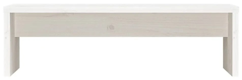 vidaXL Βάση Οθόνης Λευκή 50 x 27 x 15 εκ. από Μασίφ Ξύλο Πεύκου