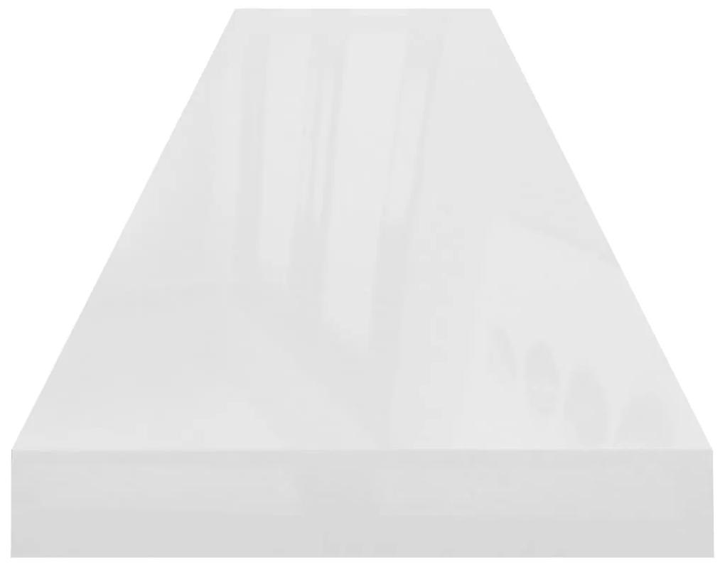vidaXL Ράφια Τοίχου Γυαλιστερά Άσπρα 2 Τεμάχια 120x23,5x3,8 εκ. MDF