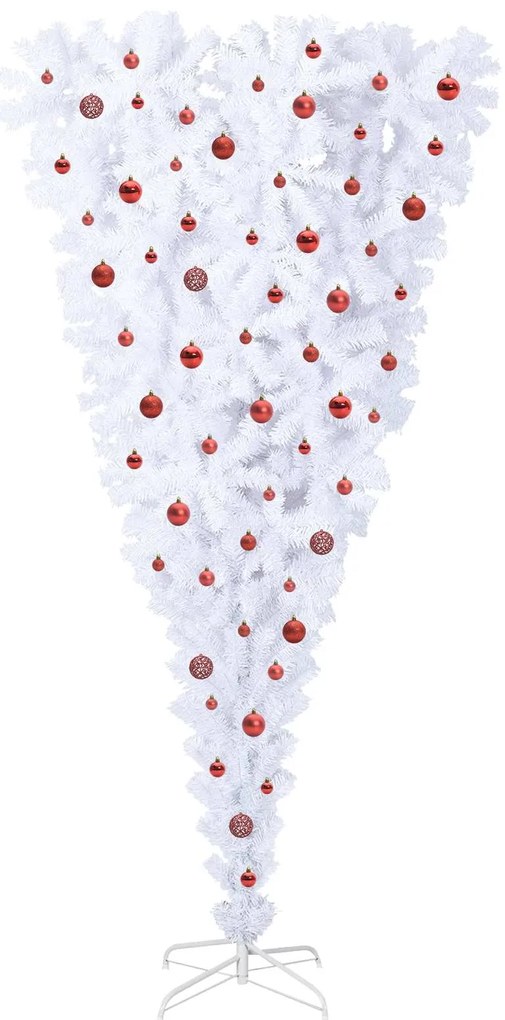 vidaXL Τεχνητό Χριστουγεννιάτικο Δέντρο Λευκό 240 cm PVC και Χάλυβας