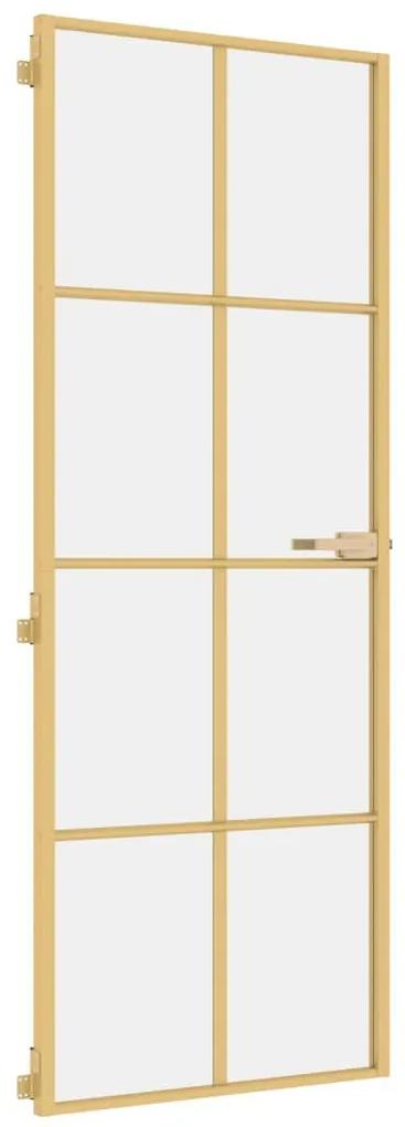 Εσωτερική Πόρτα Χρυσή 76 x 201,5 εκ. Ψημένο Γυαλί &amp; Αλουμίνιο - Μαύρο