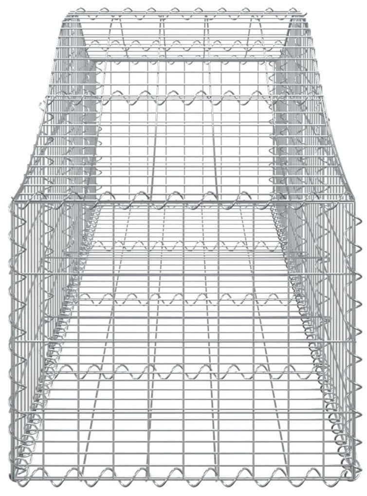 Συρματοκιβώτια Τοξωτά 9 τεμ. 200x50x40/60 εκ. Γαλβαν. Ατσάλι - Ασήμι