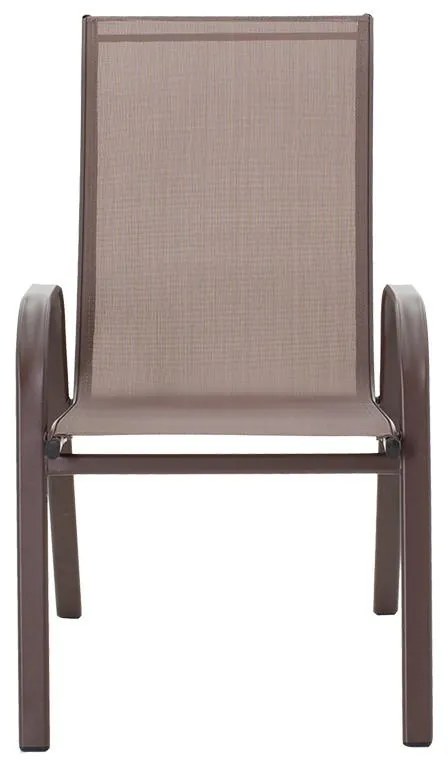 Καρέκλα - Πολυθρόνα Calan μέταλλο σκούρo καφέ-textilene καφέ 54x74x91 εκ.