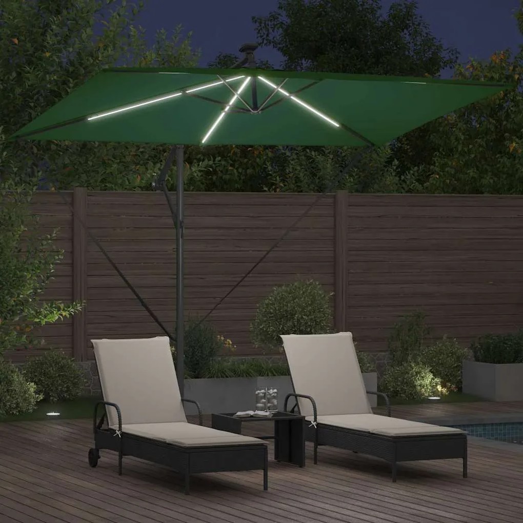 vidaXL Ομπρέλα Cantilever Banana Πράσινο 294 x 200 x 254 εκ.